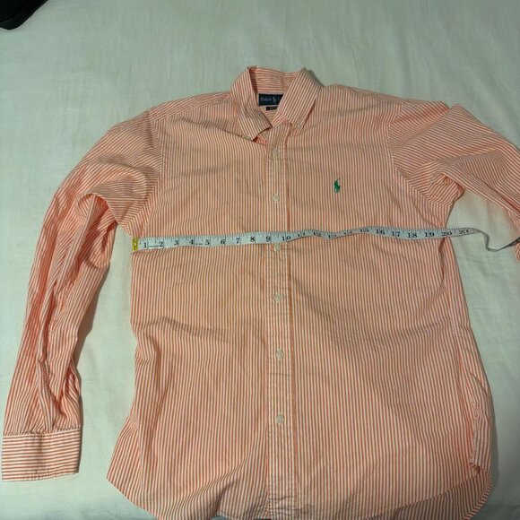 Ralph Lauren Long Sleeve Orange Striped Shirt - Picture 2 of 4